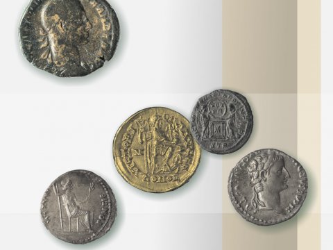 Cartel da exposición A moeda romana como documento. A colección numismática do Museo do Castro de Viladonga.